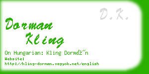 dorman kling business card